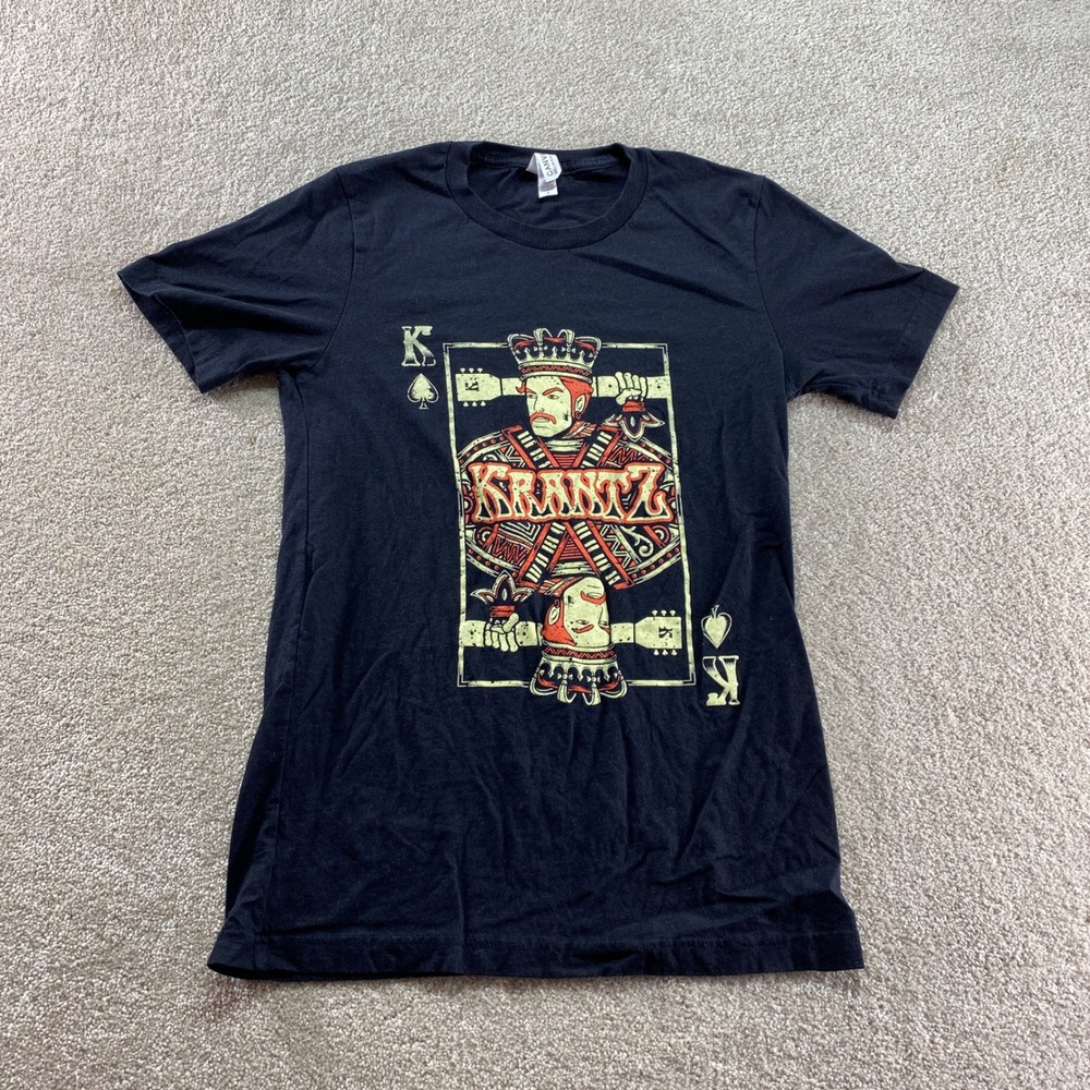Bella + Canvas Krantz Graphic Tee Womens Small Black King of Spades Guitar Shirt